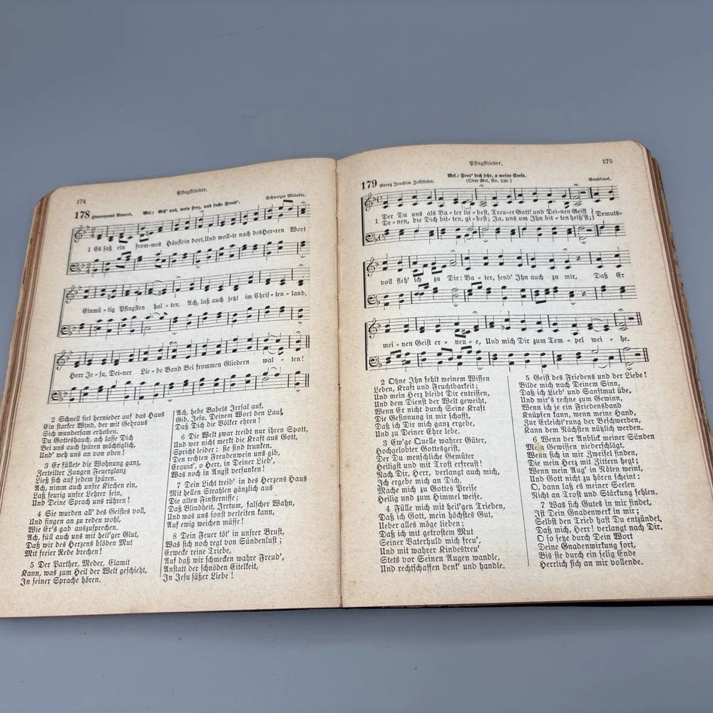 ANTIQUE GERMAN HYMNAL BOOK  1894 Black cover Religious‎ Vintage RARE